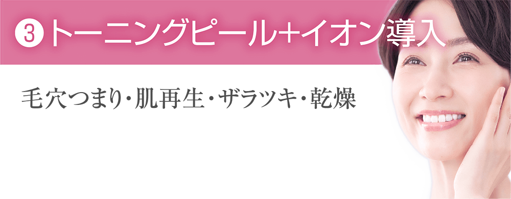 トーニングピール+イオン導入