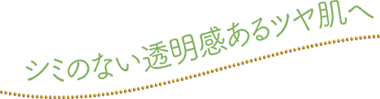 シミのない透明感のあるツヤ肌へ